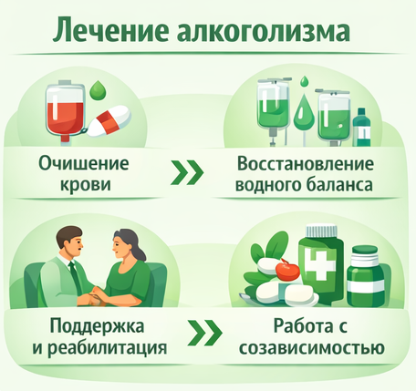 лечение алкоголизма в Агидели этапы